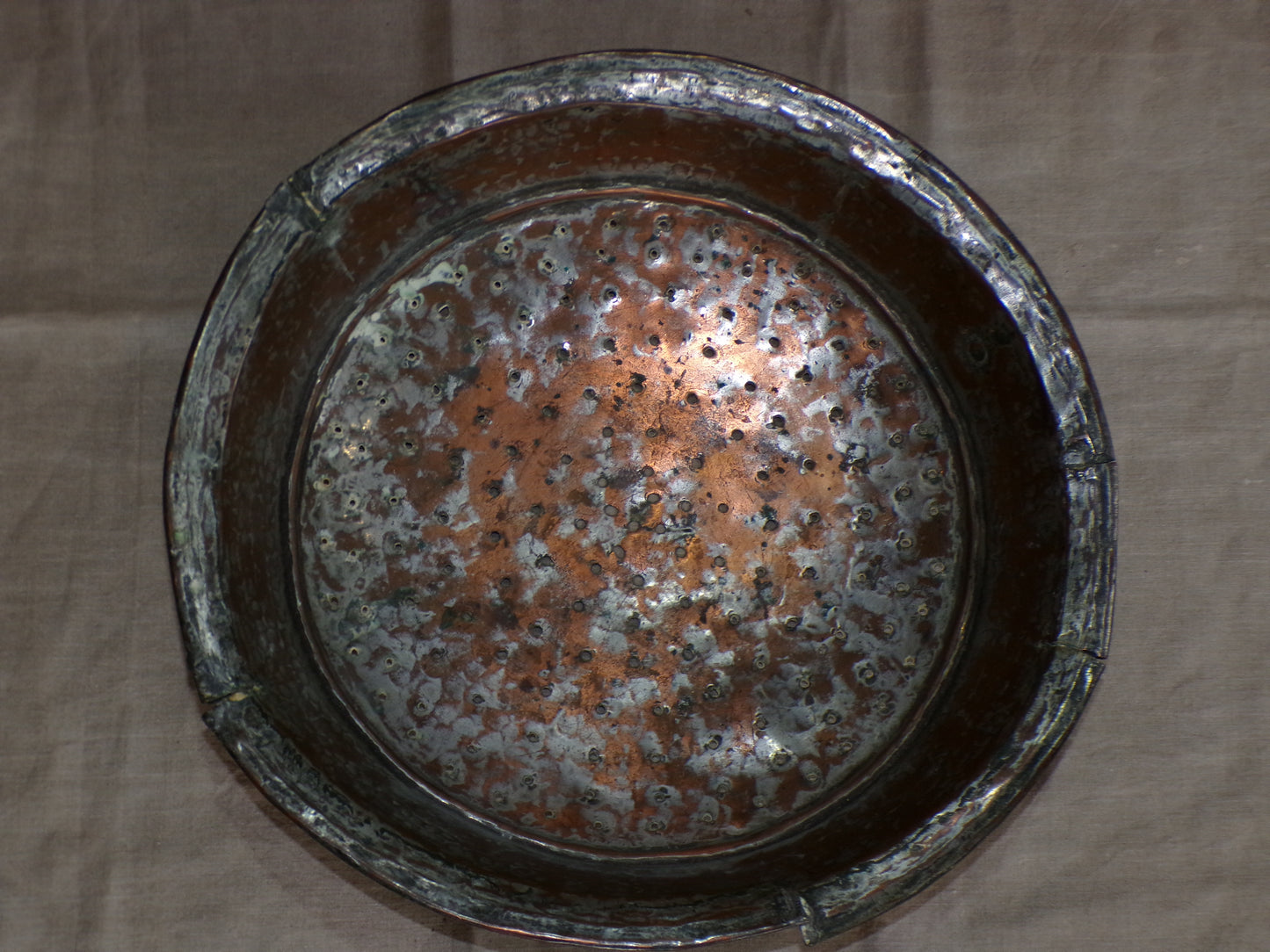 Victorian - possibly Georgian copper/metal sieve. French.