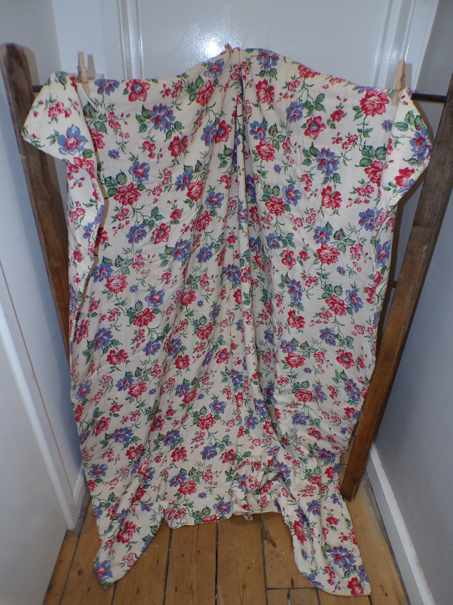 French hand sewn floral quilt