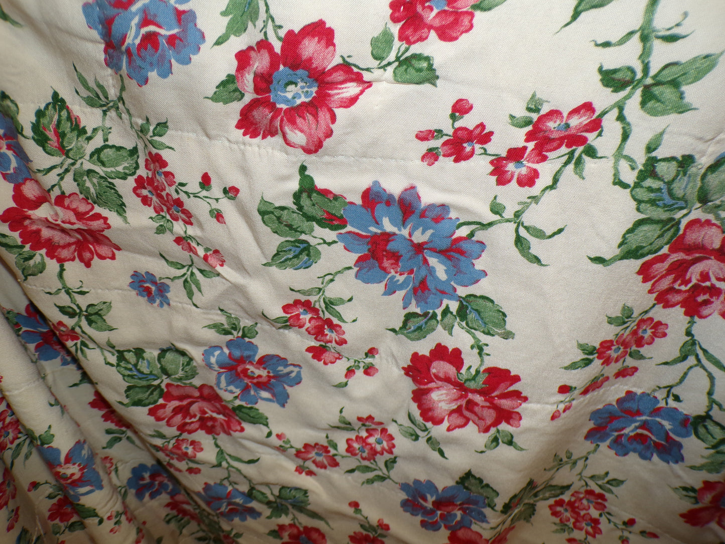 French hand sewn floral quilt