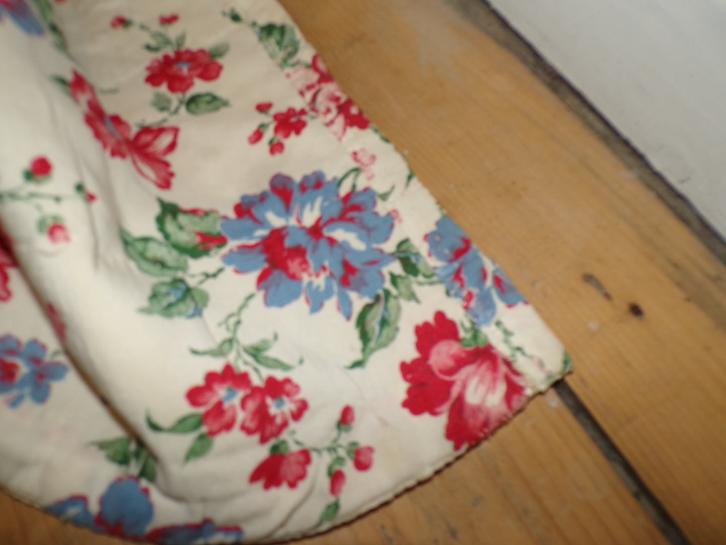 French hand sewn floral quilt