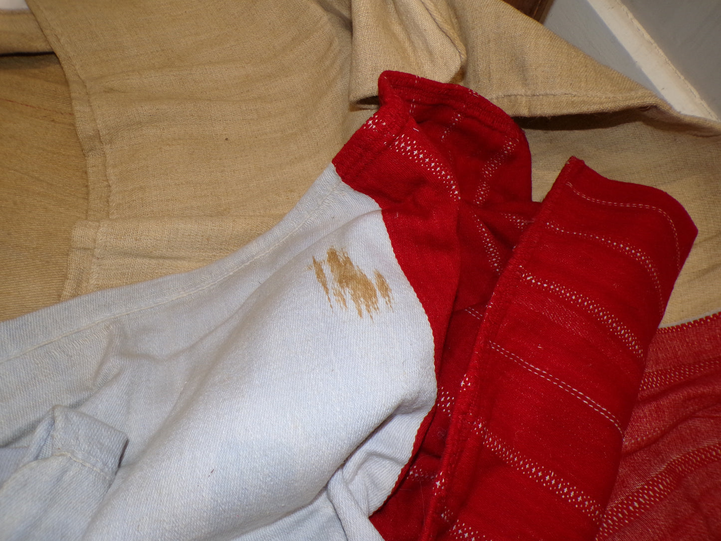 French coarse linen vintage grain sacks