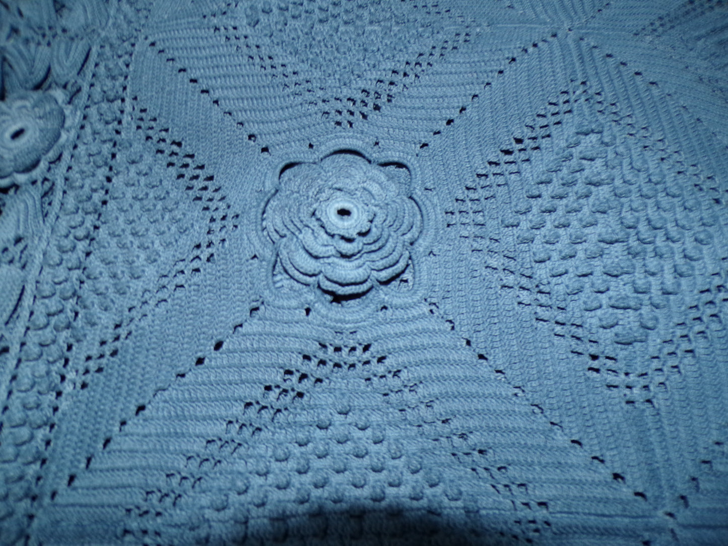 French lace bed throw hand dyed - vintage