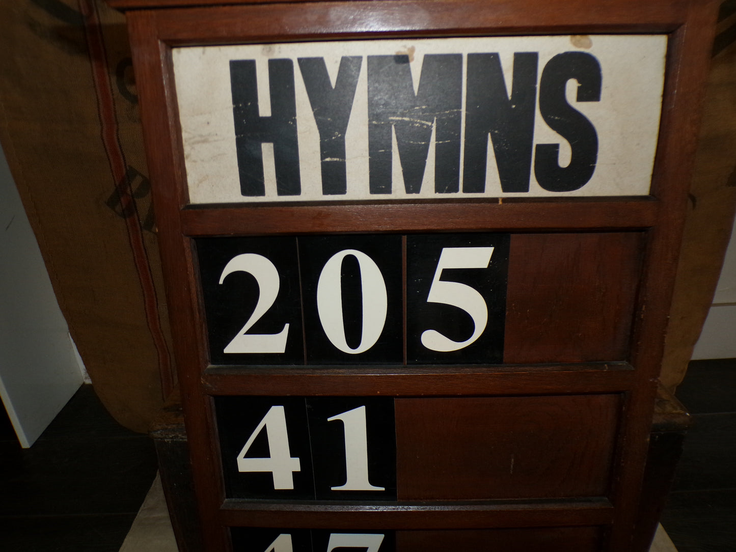 Edwardian oak church hymn board