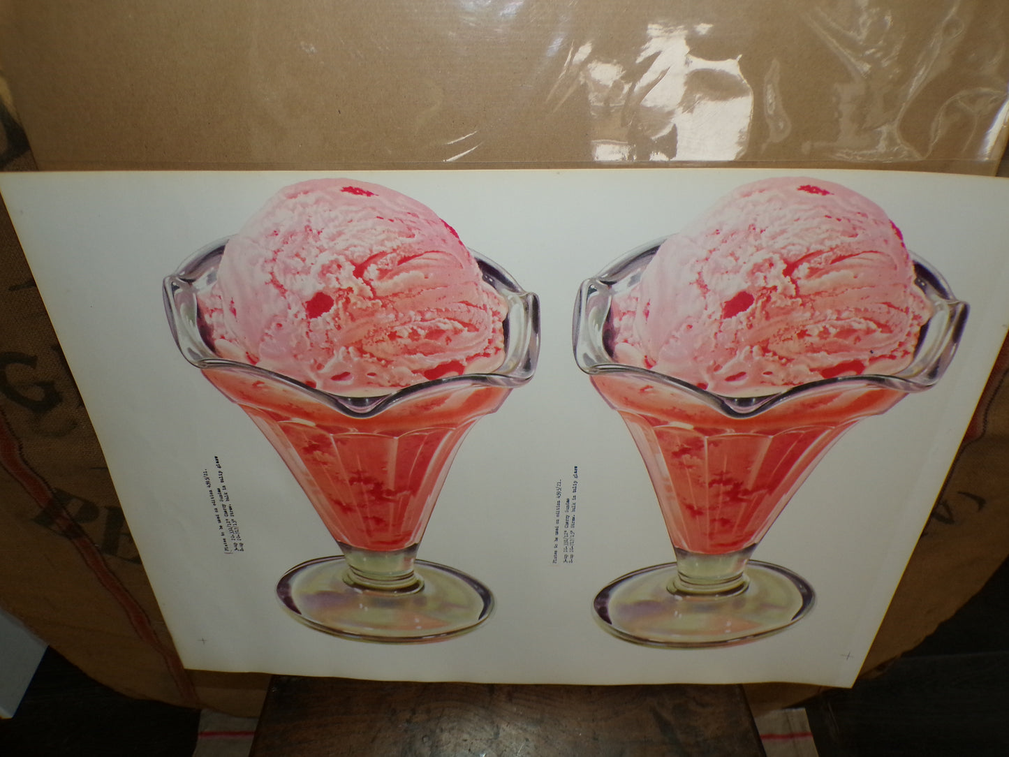 Vintage mid C American ice cream parlour poster
