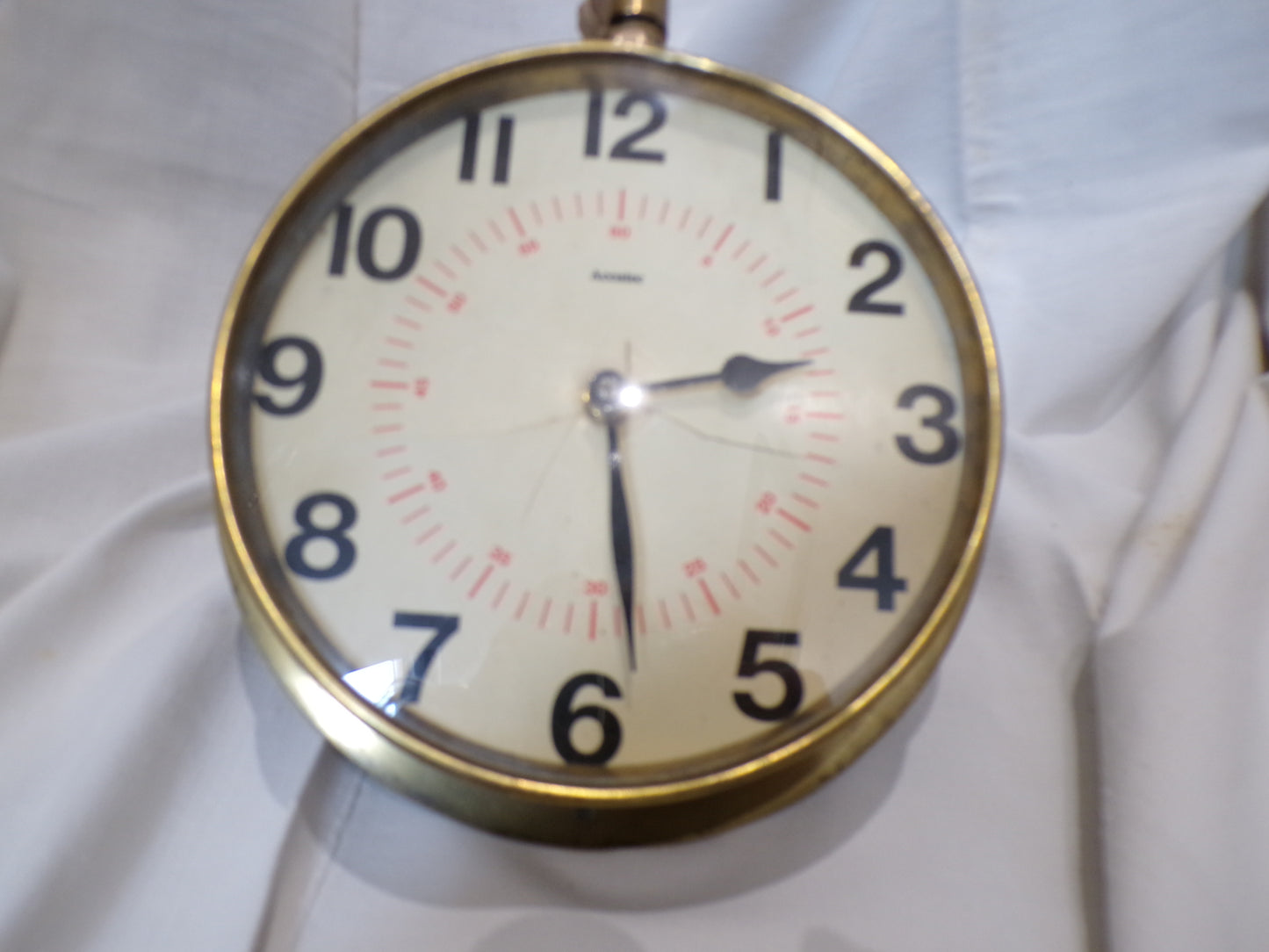 Brass converted pressure gauge clock
