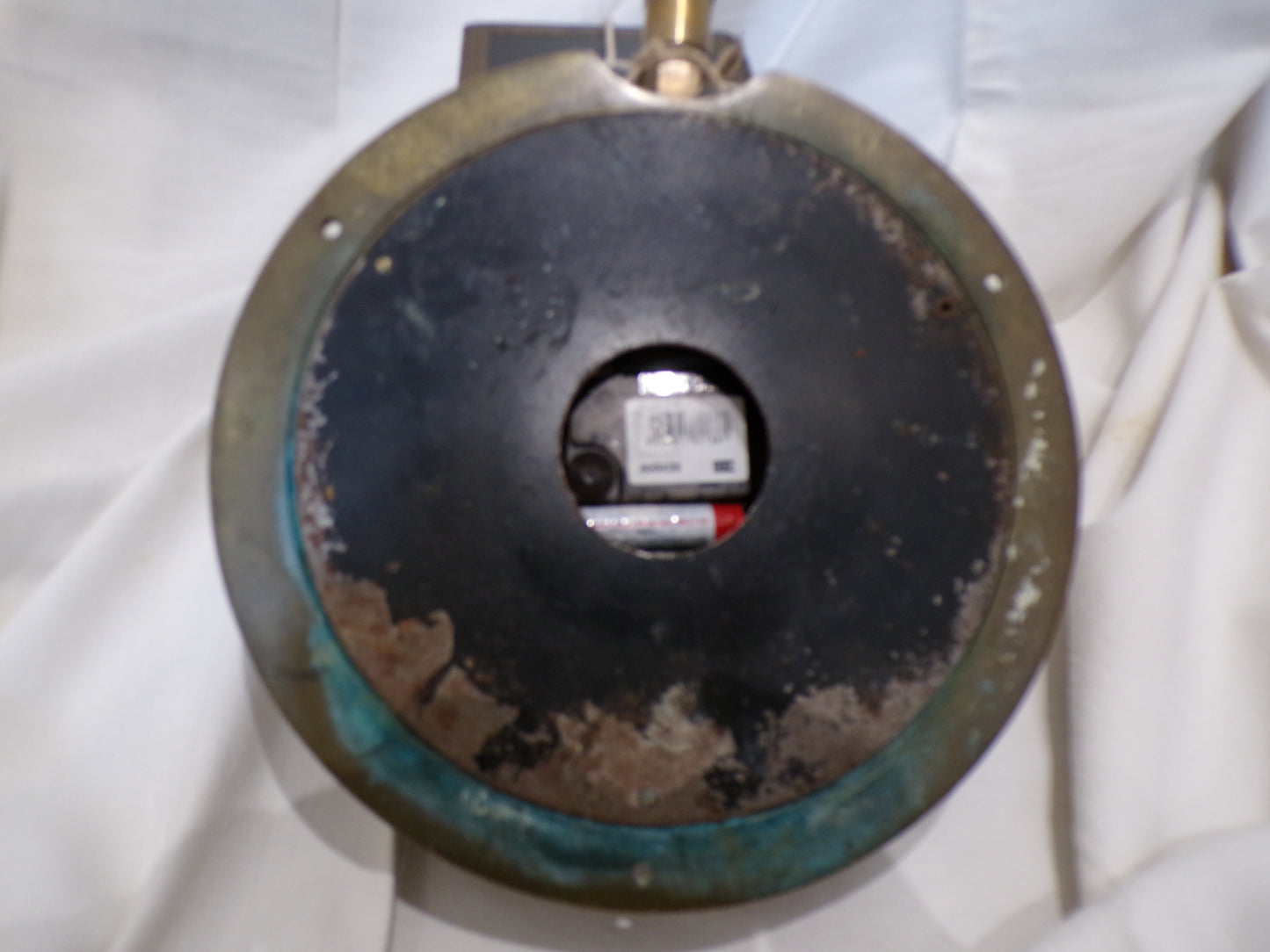 Brass converted pressure gauge clock