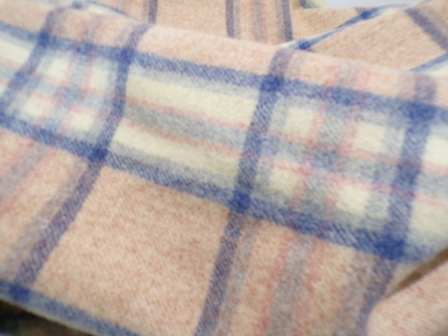 Welsh woollen blanket in candy pink colours - mid C