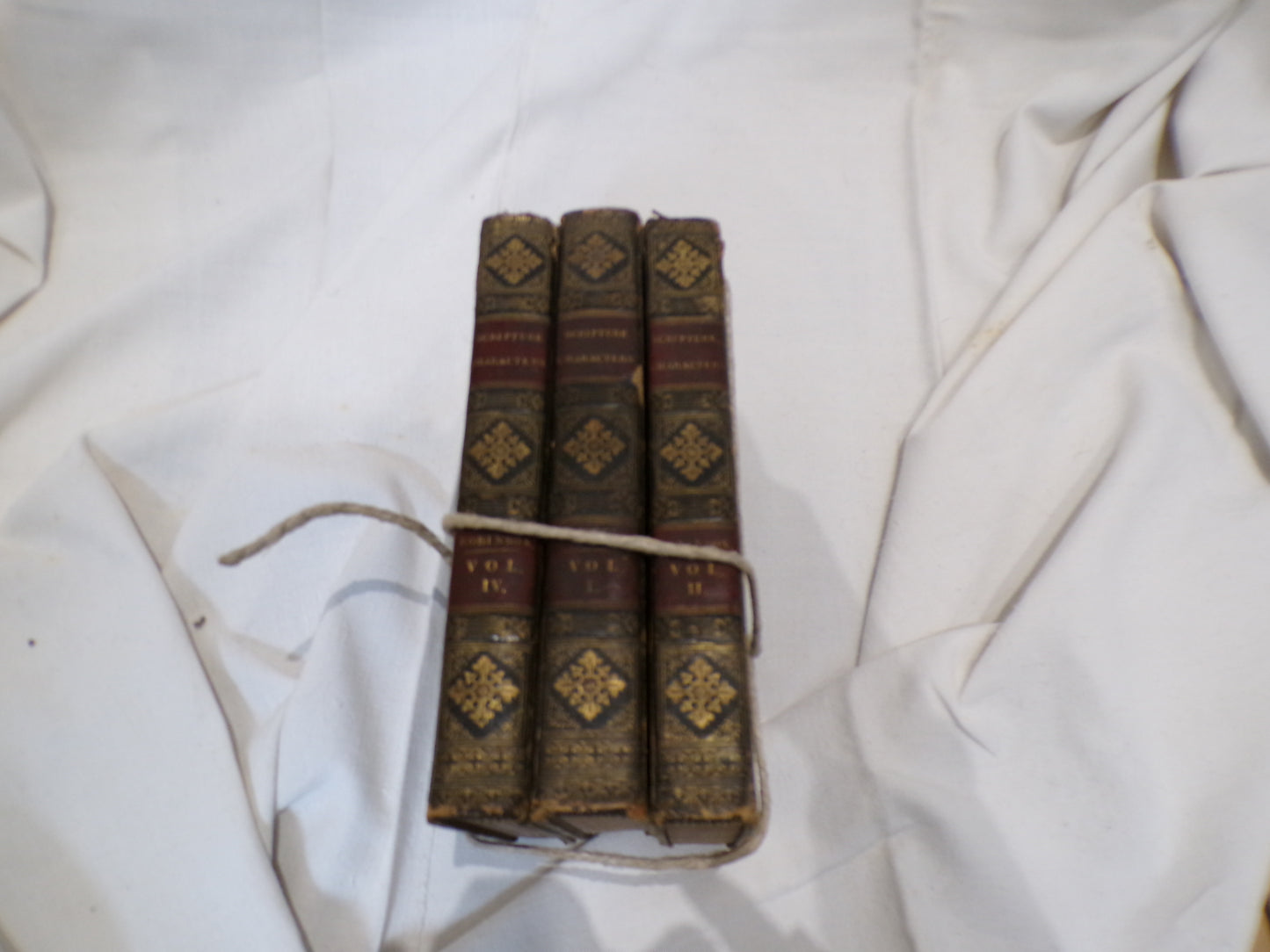 Three antiquarian leather bound books 1822 - 'Practical Improvement of the Principal Histories of The Old and New Testament