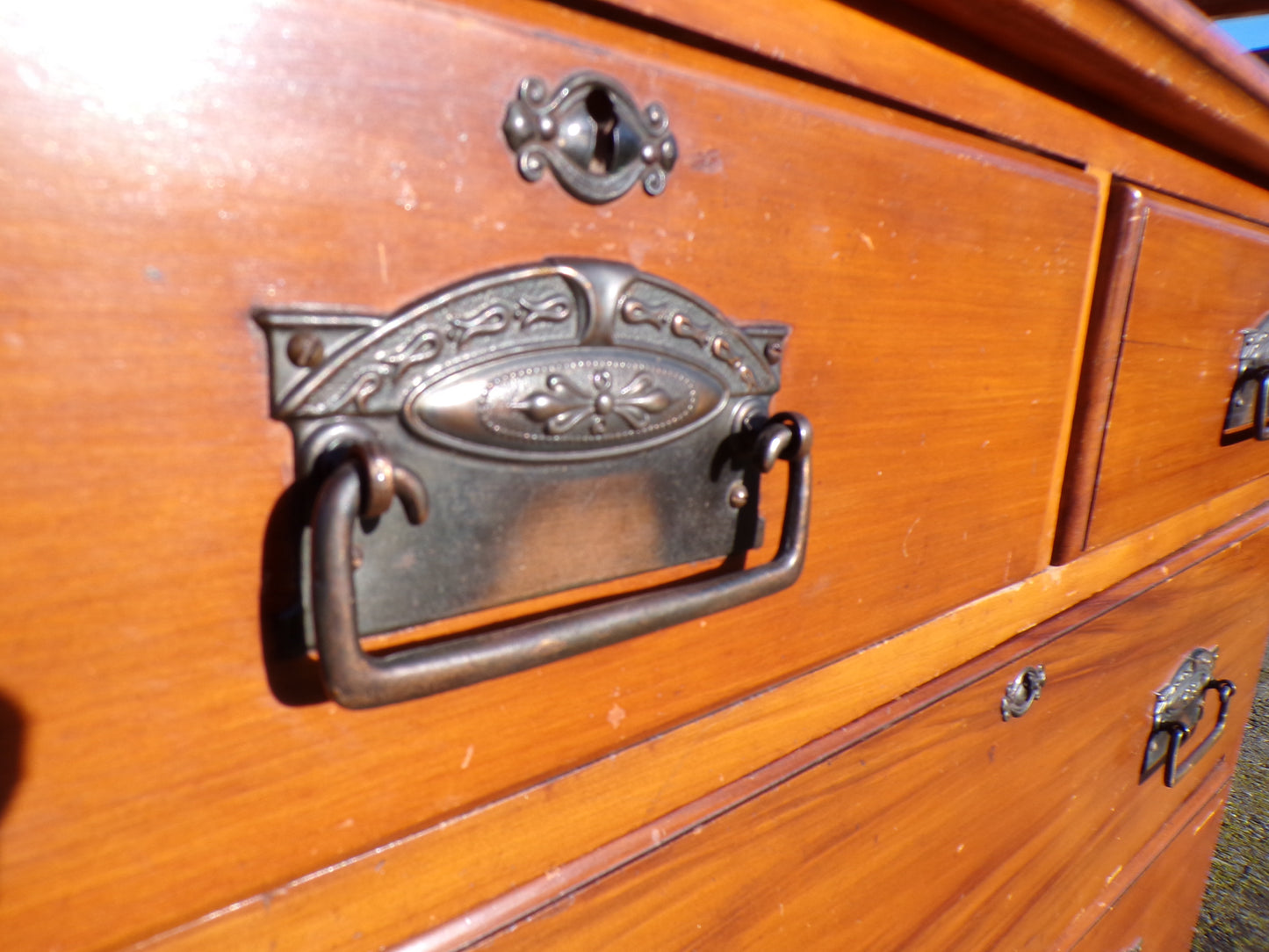 Art Nouveau satin wood dressing table