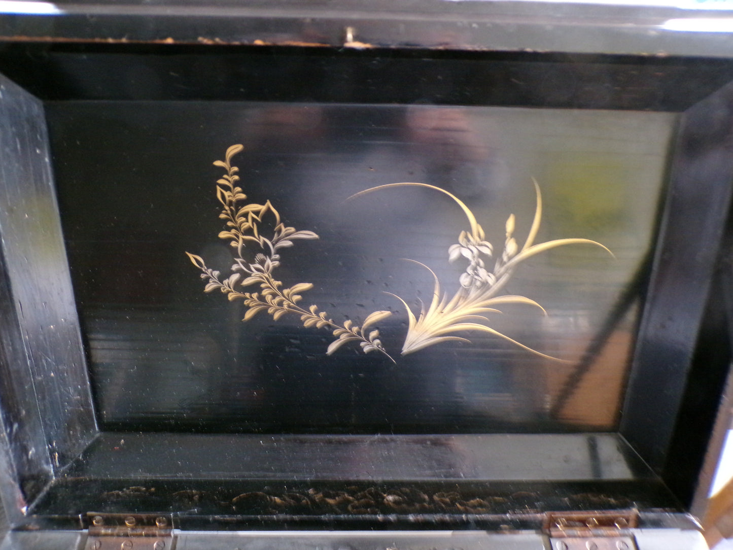 Edwardian chinoiserie sewing cabinet