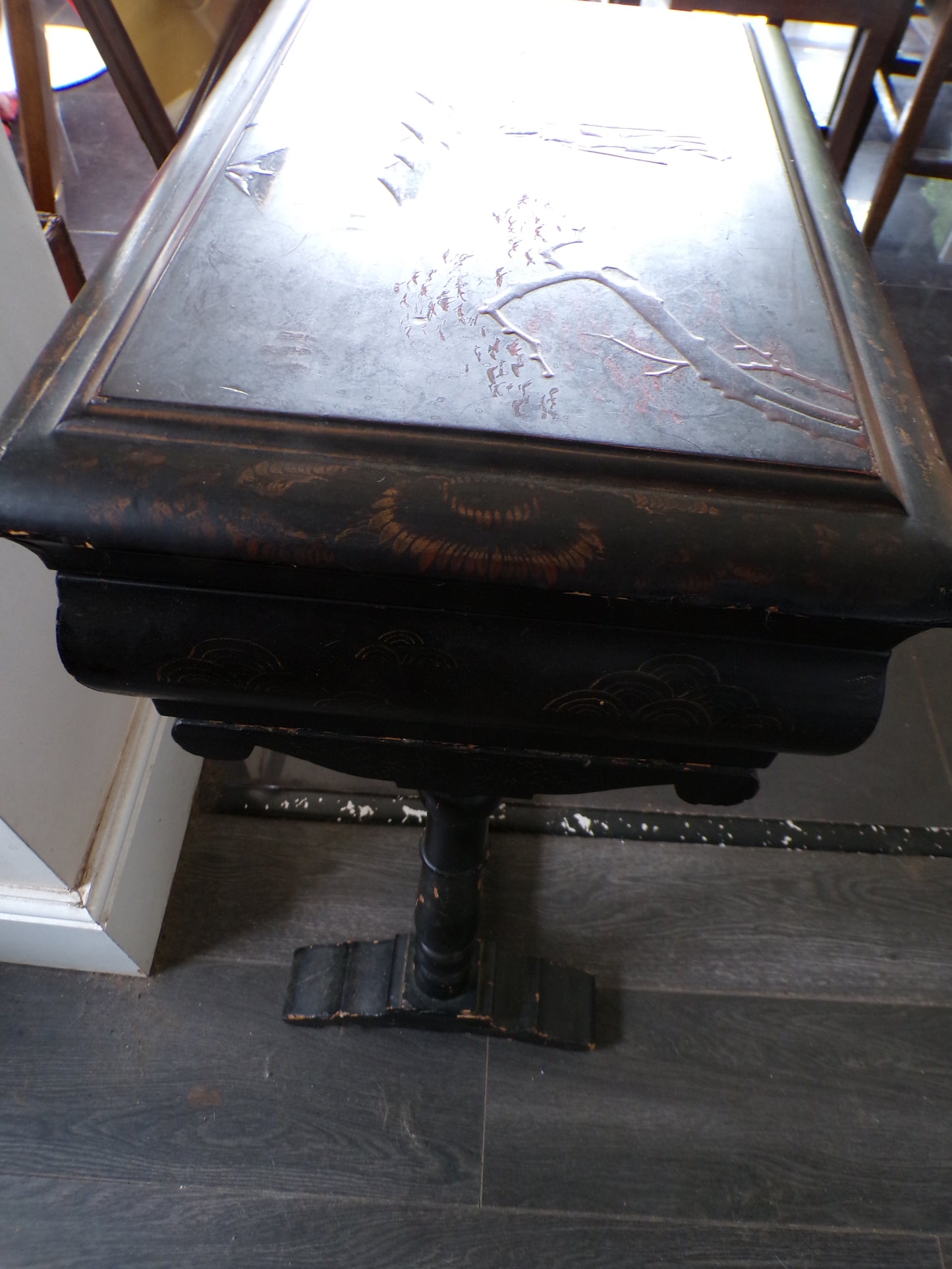 Edwardian chinoiserie sewing cabinet