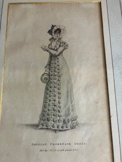 Georgian fashion print in gilt frame
