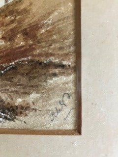 Edwardian/Victorian pastoral water colour of water mill. Signed.