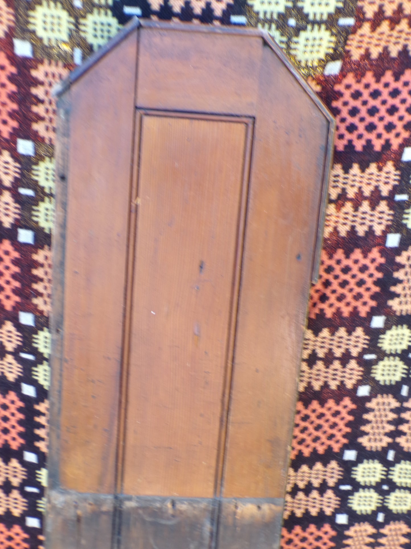 Pitch pine church pew ends with painted numbers