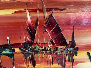 Mid century oil painting - signed
