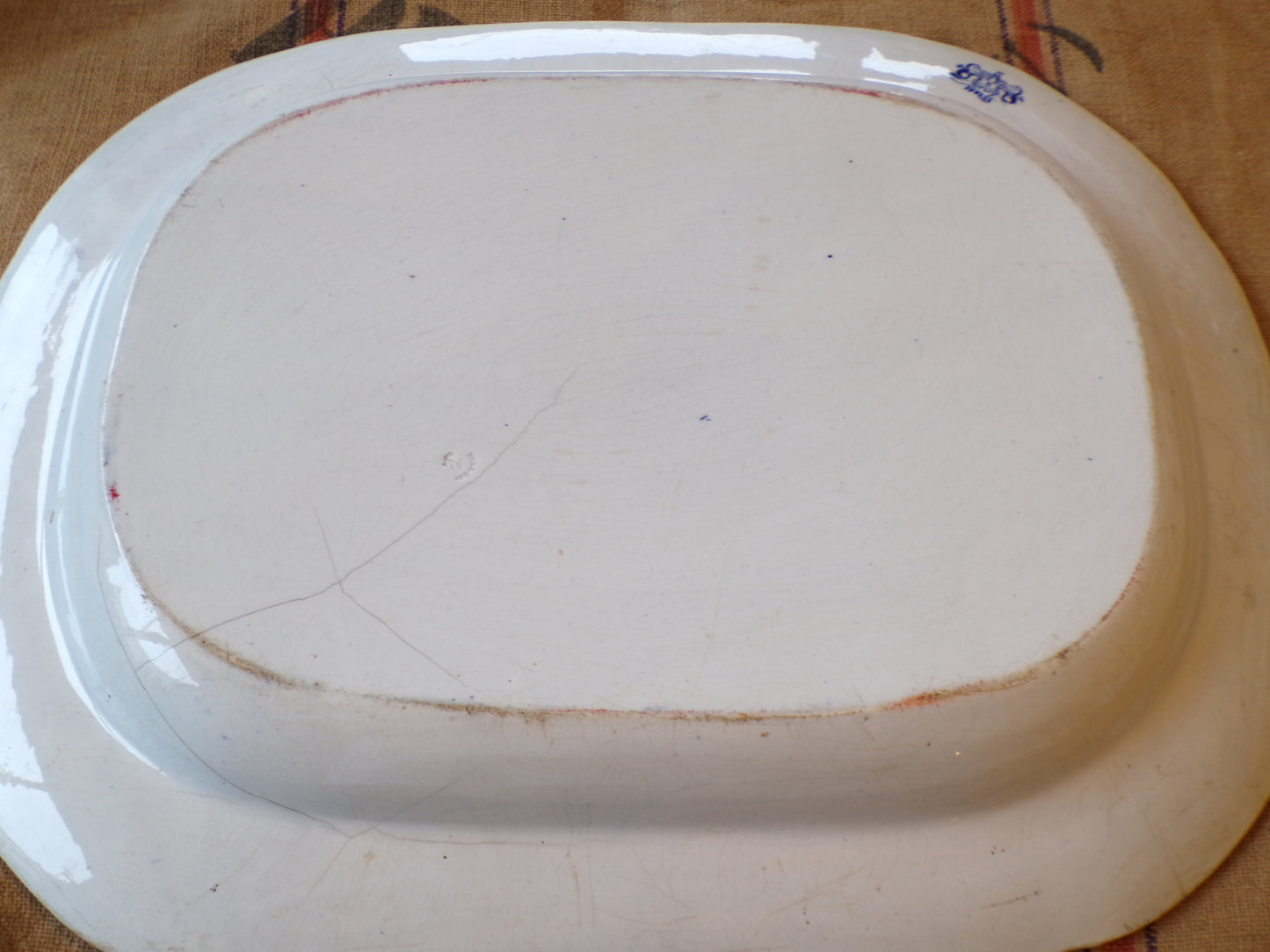 Large sized antique meat platter - willow pattern