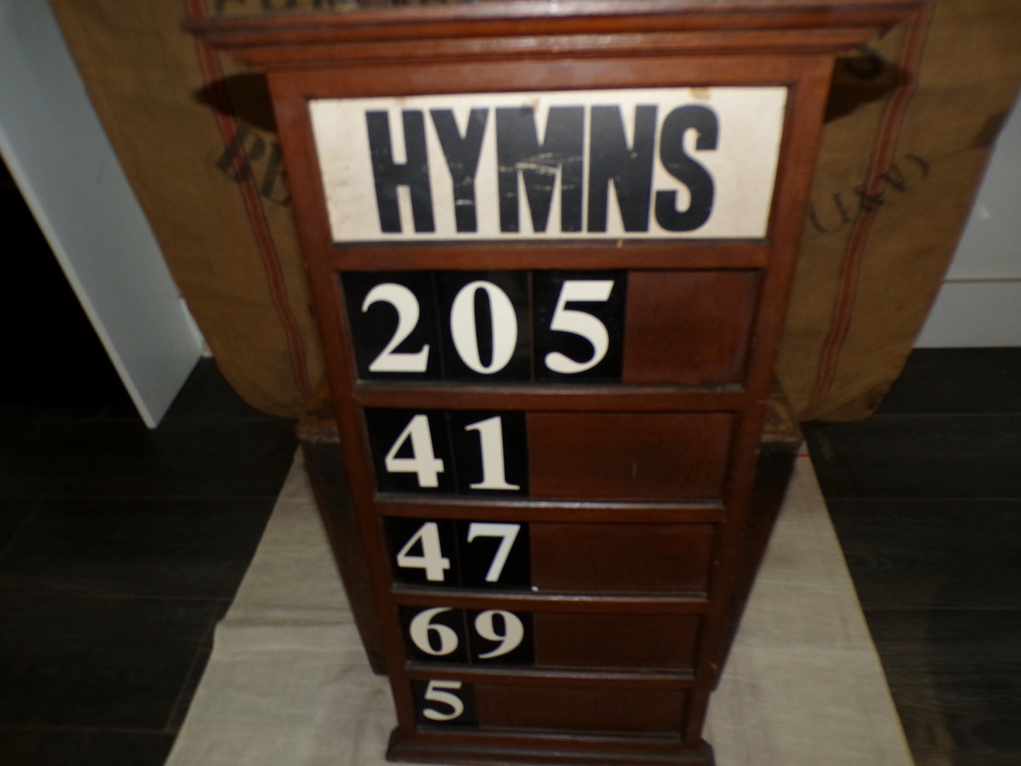 Edwardian oak church hymn board