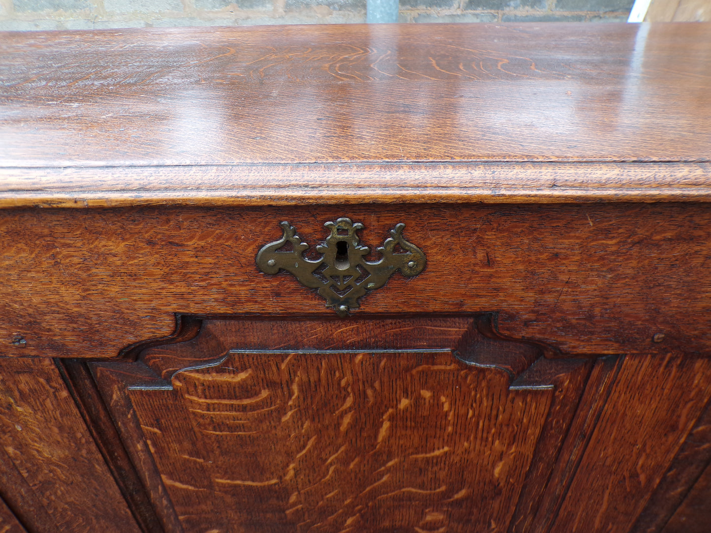 George III oak mule chest with two lower drawers