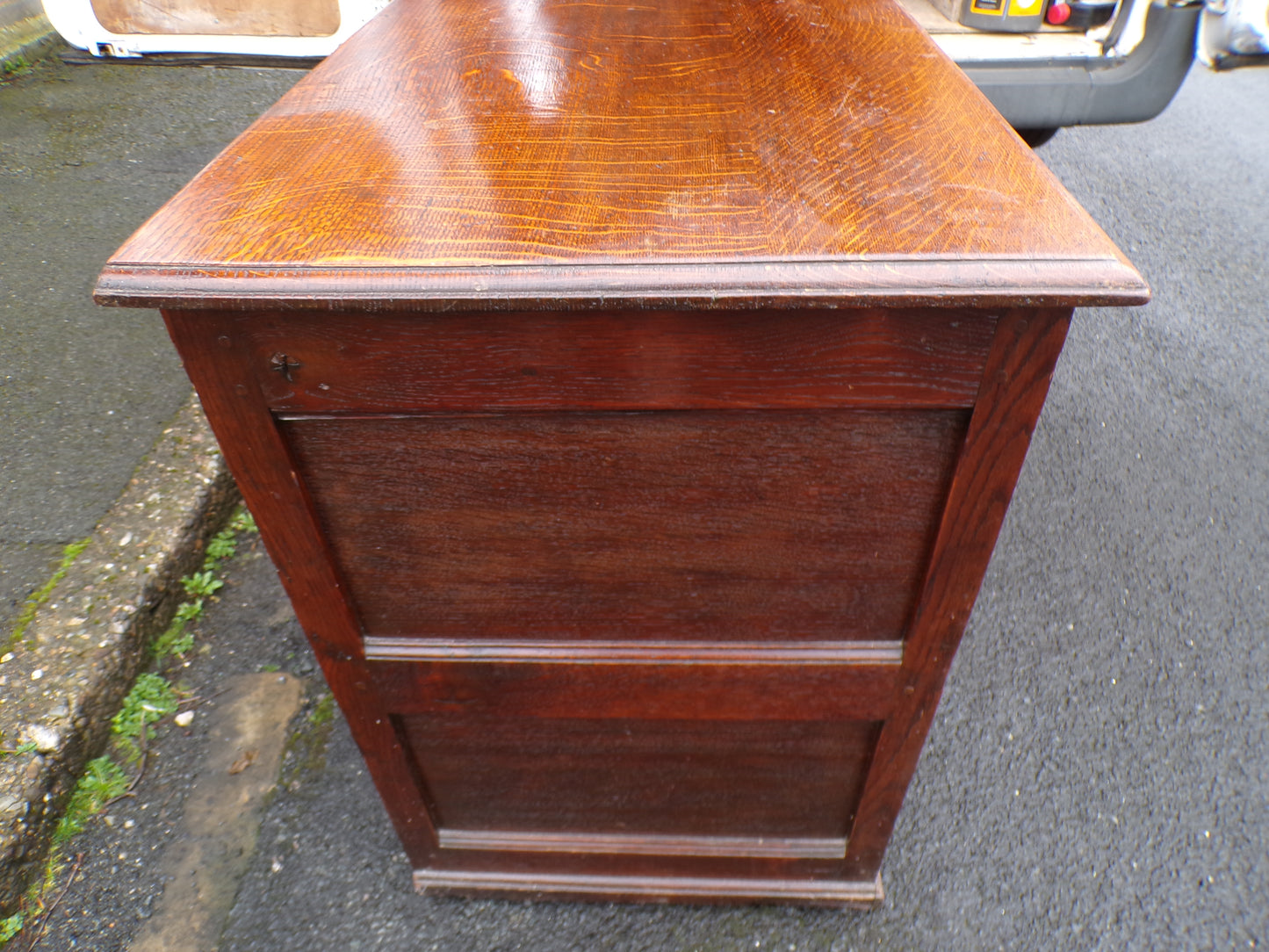 George III oak mule chest with two lower drawers