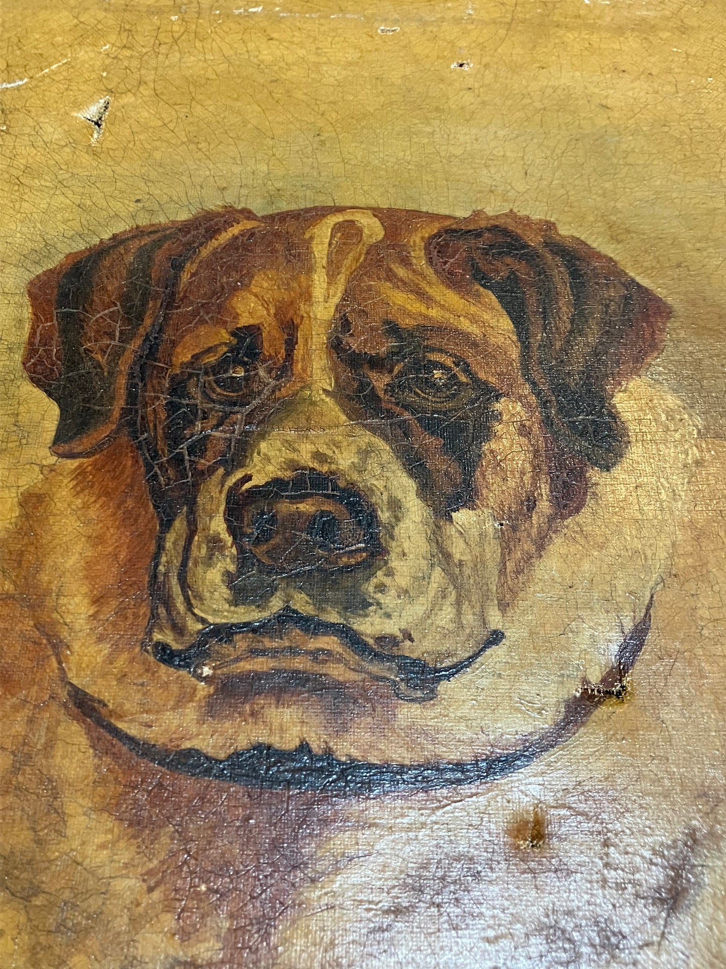 Oil on canvas of dog