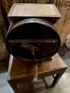 Nineteenth century oak top butter churner