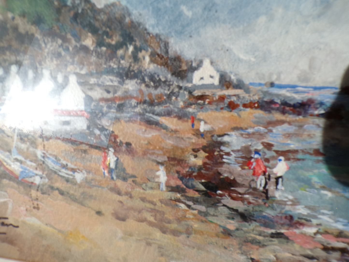 Doris Crighton acrylic seaside painting on canvas