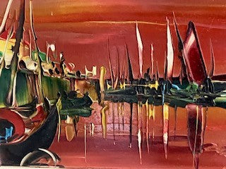Mid century oil painting - signed