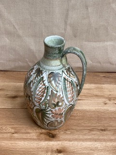 Mid C Denbigh ware jug - signed by the artist