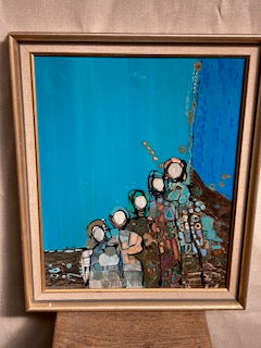 Stunning mid C abstract oil painting