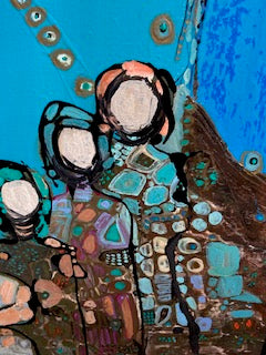 Stunning mid C abstract oil painting