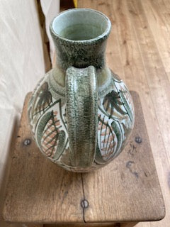 Mid C Denbigh ware jug - signed by the artist