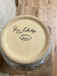 Mid C Denbigh ware jug - signed by the artist