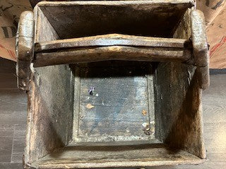 Beautiful rustic farm-made square bucket
